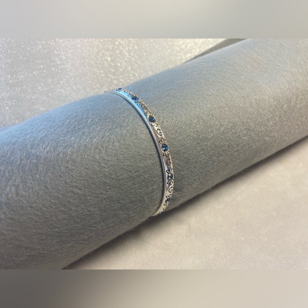 Brighton blue stone silver tone bangle.